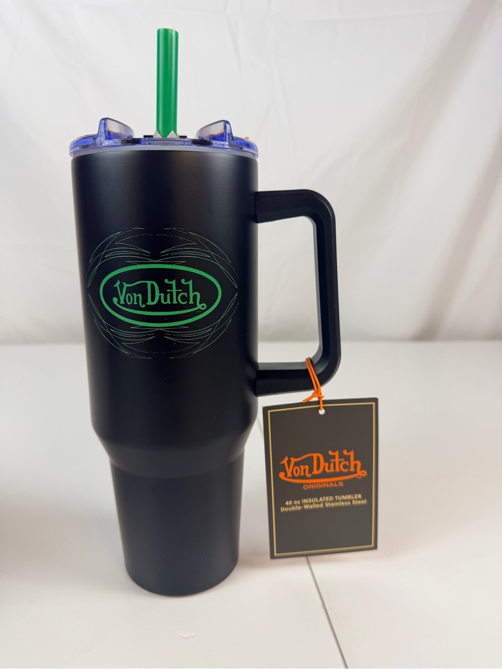 Von Dutch 40 oz Black Insulated Tumbler  NWT